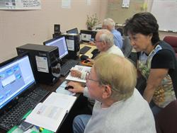 Seniors using computers
